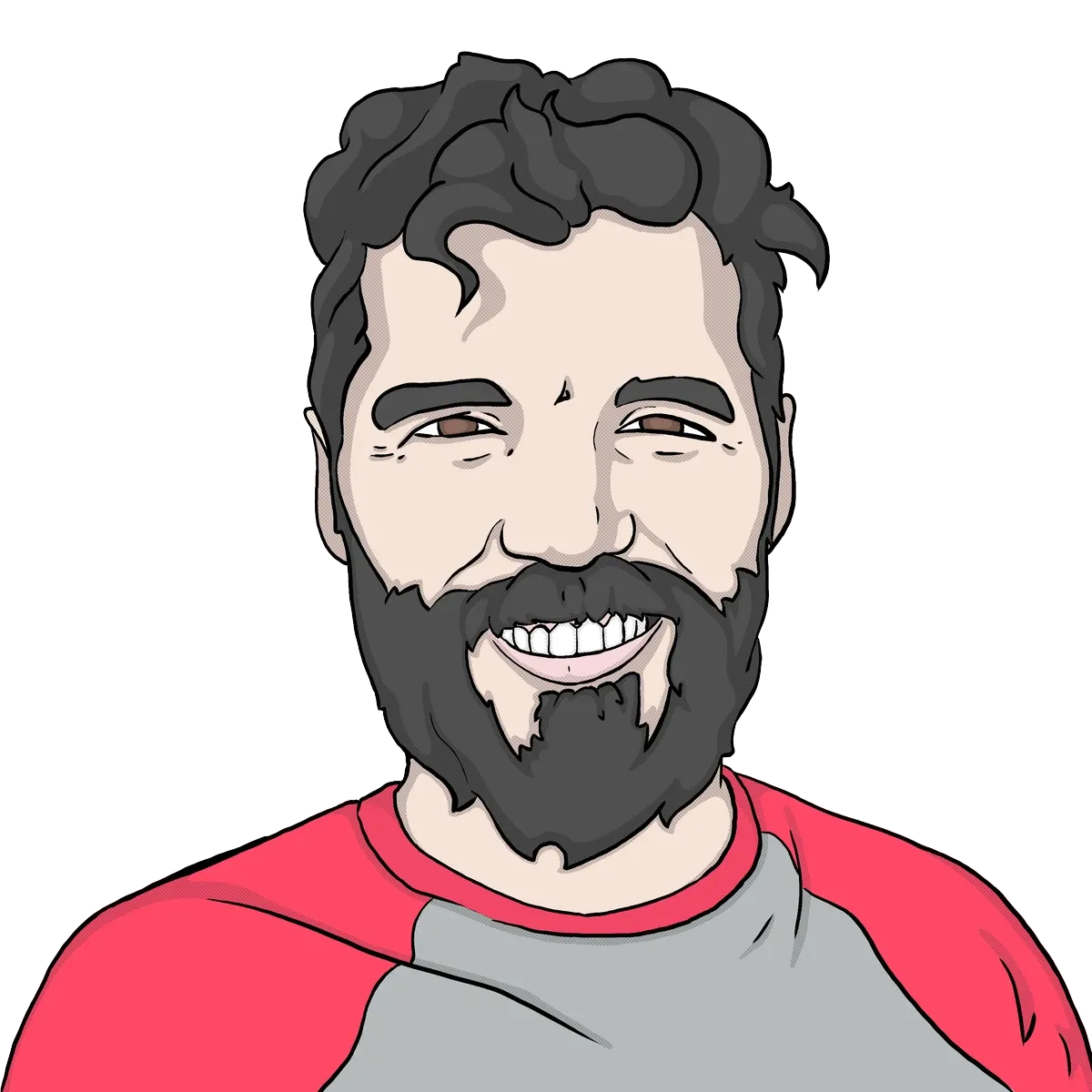 Illustrated portrait of Brian Normand