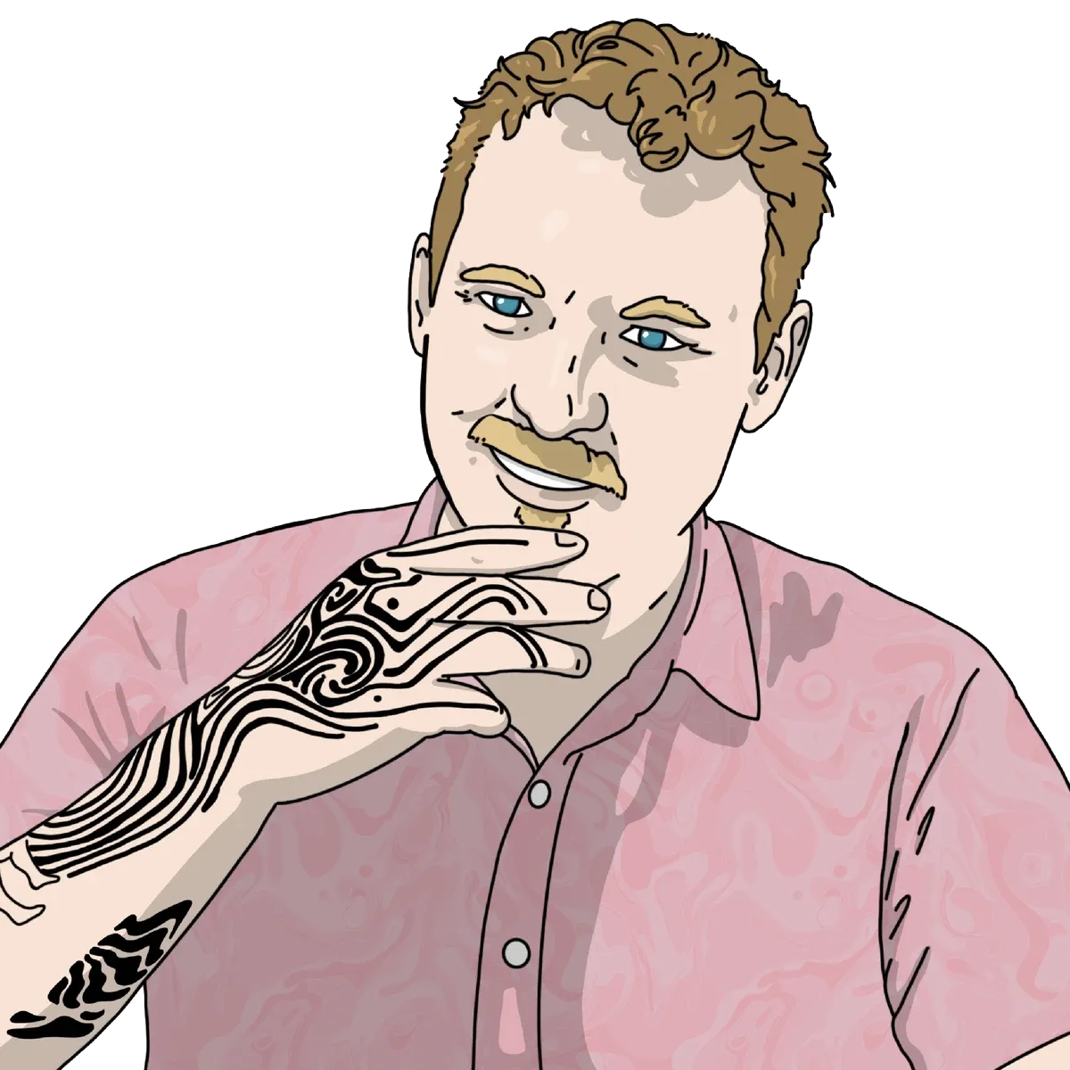 Illustrated portrait of Mike Elliott