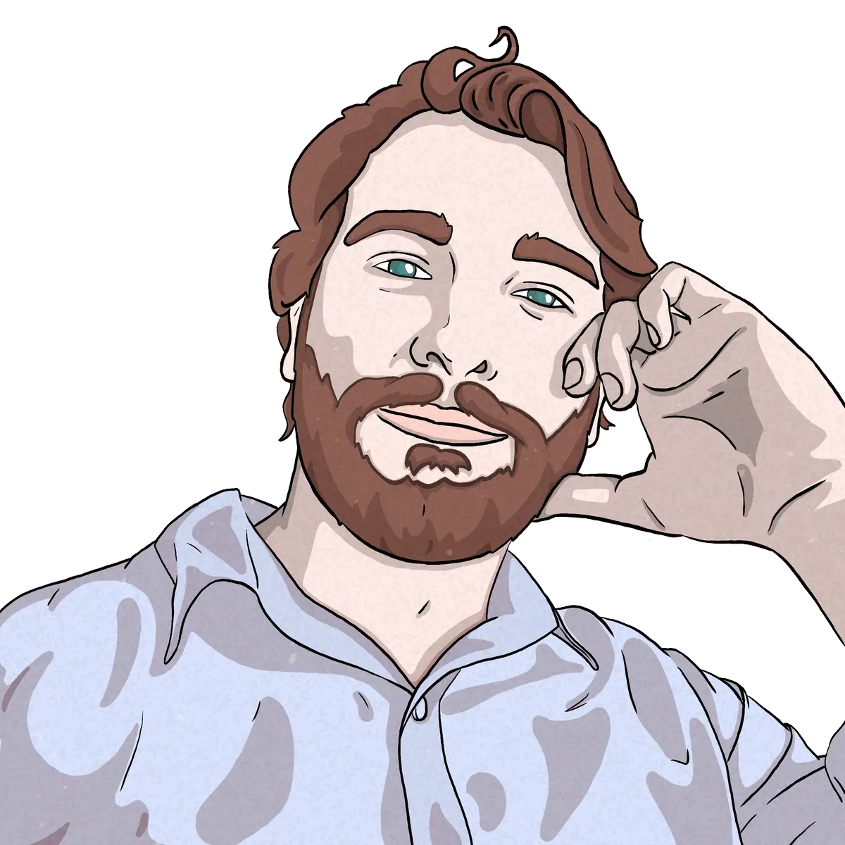 Illustrated portrait of Russell Hausfeld