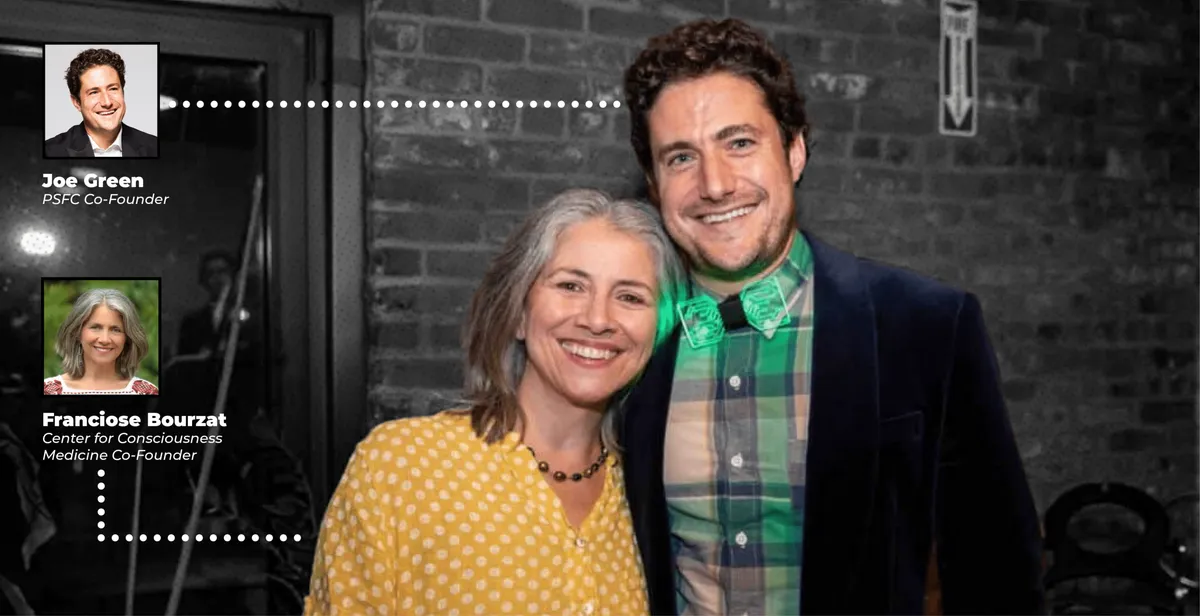 Photo of Joe Green and Francoise Bourzat, labeled as PSFC and CCM co-founders