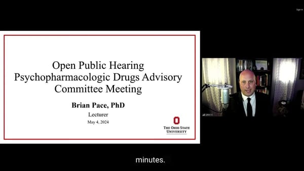 Dr. Brian Pace FDA OPH Comment